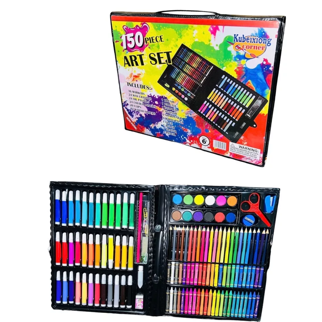 Kit De Arte Portátil: 150 Crayones De Colores Surtidos