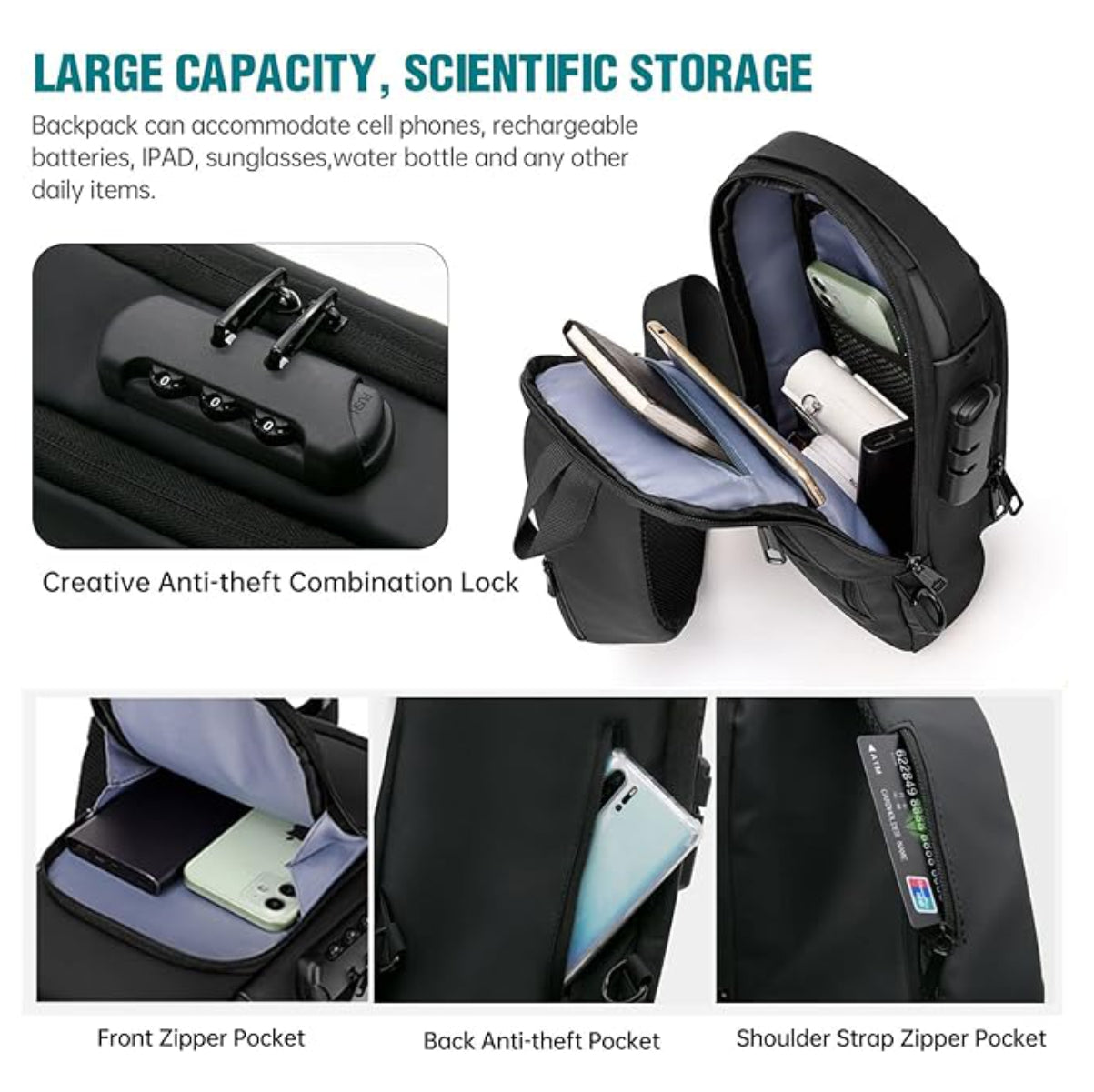 Maleta Antirrobo Puerto USB Bolso Cruzado