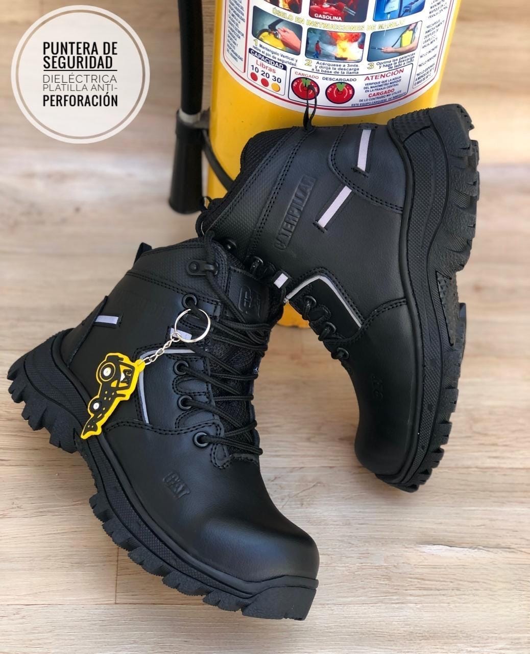 Zapato Bota CAT Seguridad Antiperforación - Cuero 100%