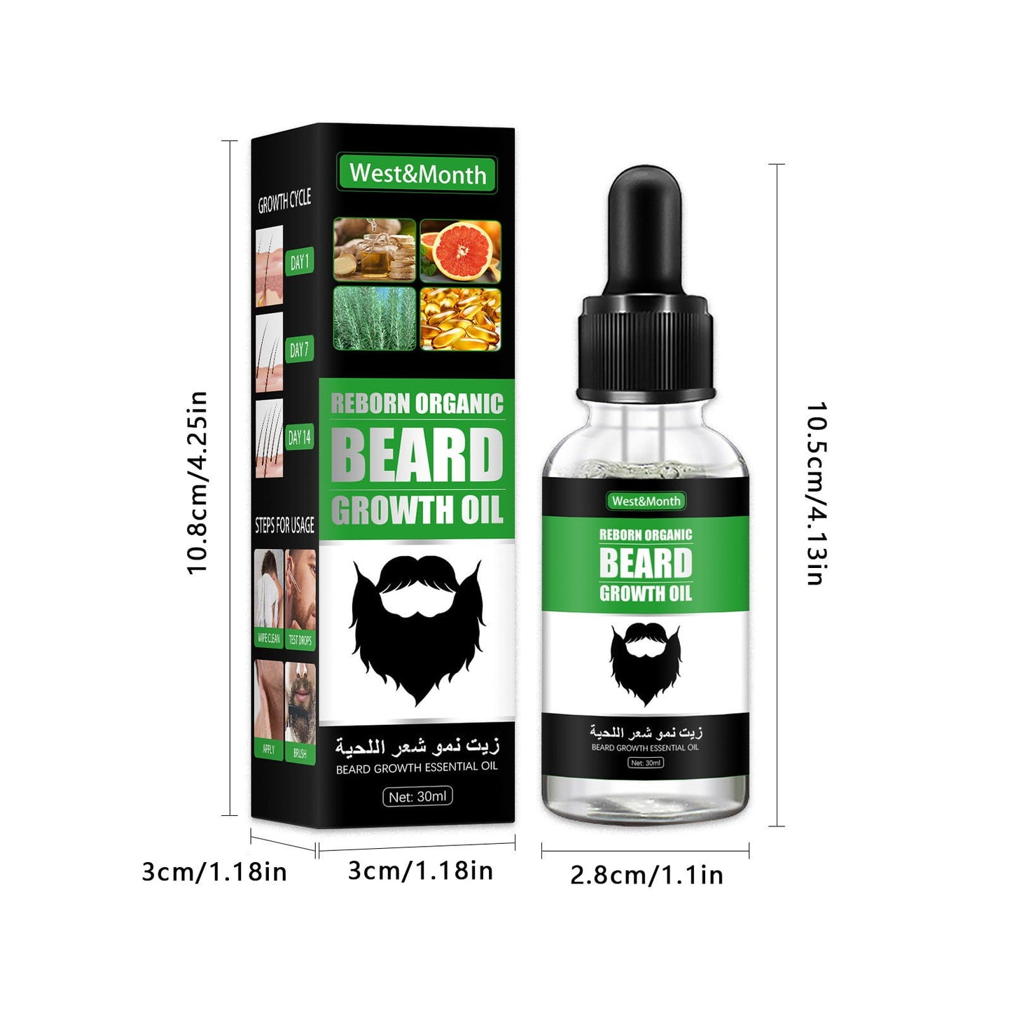 Aceite Crecimiento de Barba - Reborn Organic Beard 30ml