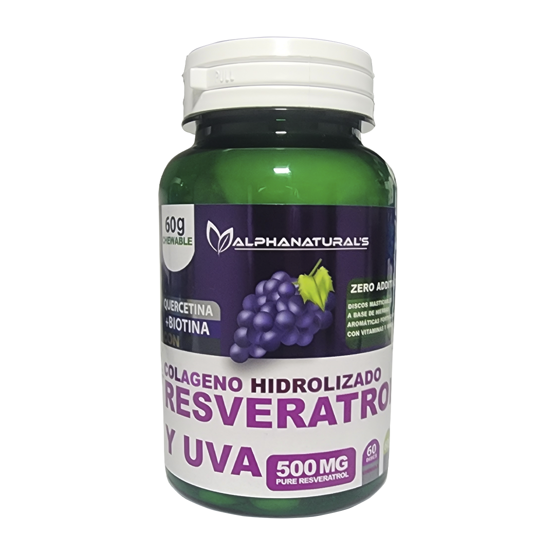 Combo Resveratrol 500mg x 60 Cápsulas y Perlas Vitamina E 60 x Unidades