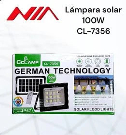 Lampara con Panel Solar 100 W