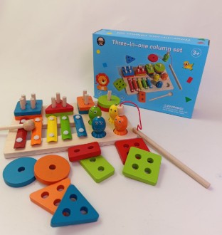 Juego Pesca Xilófono y Apilador Niños Material Didáctico Montessori