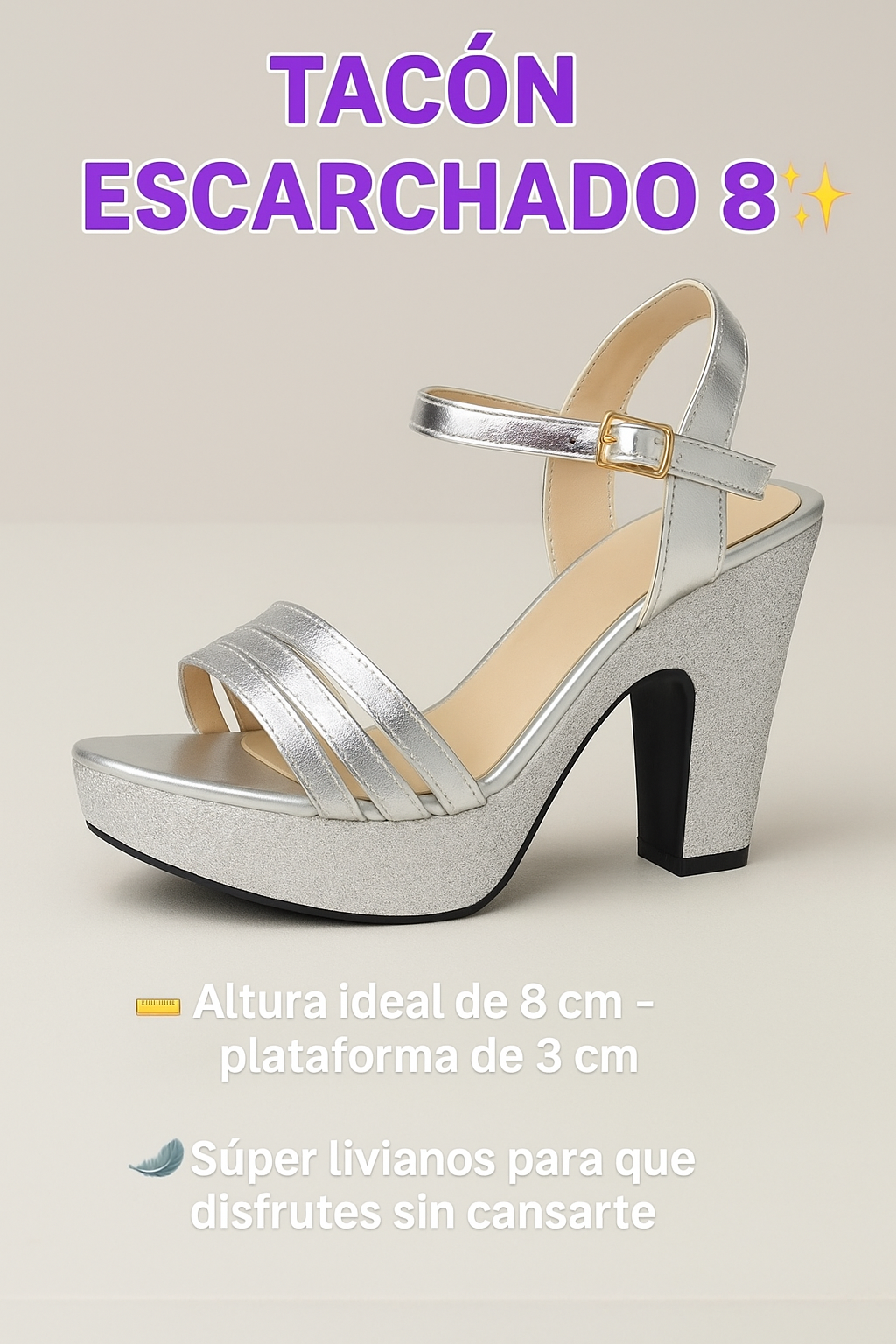 Tacón Escarchado 8 - Zapato