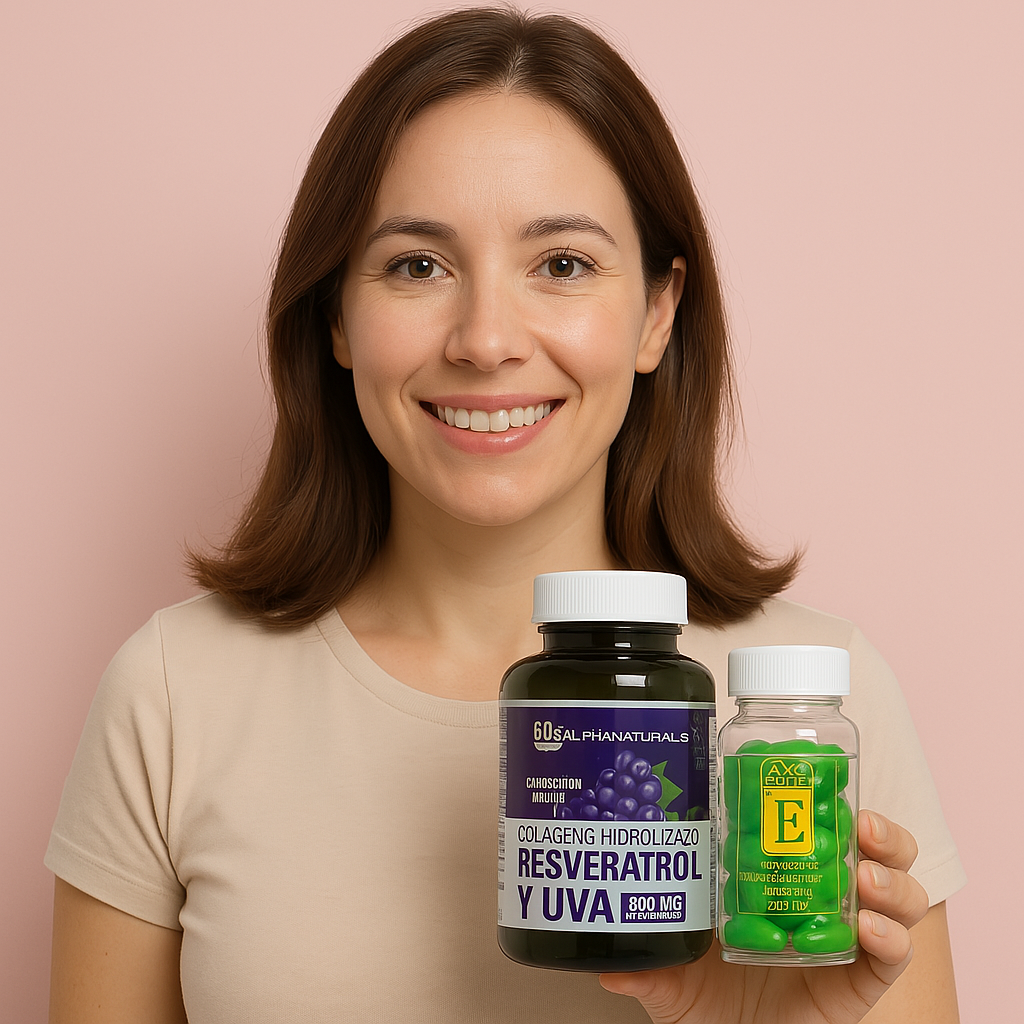 Combo Resveratrol 500mg x 60 Cápsulas y Perlas Vitamina E 60 x Unidades
