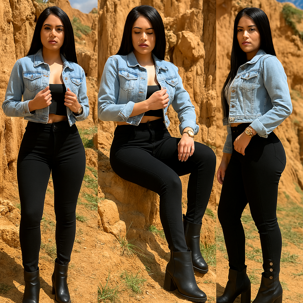 Jeans Negro Botones Bota K4189