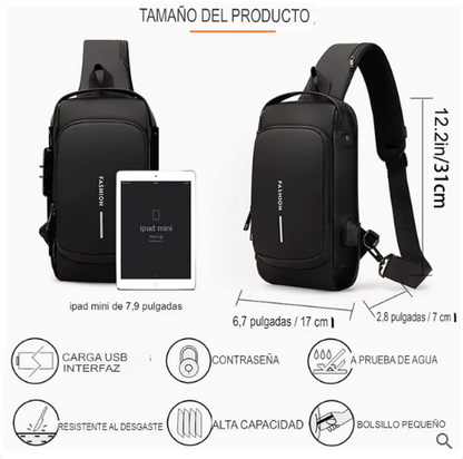 Bolso Morral Maletín Antirrobo Negro