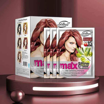 Caja De Shampoo Tinte Brown Red 10 sobres