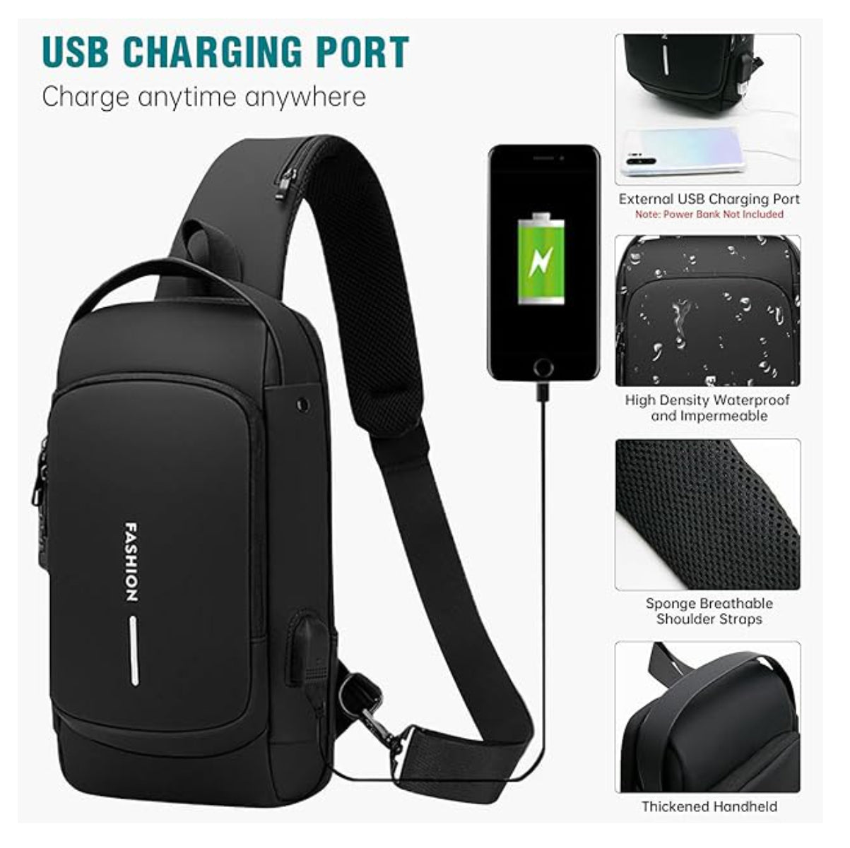 Maleta Antirrobo Puerto USB Bolso Cruzado