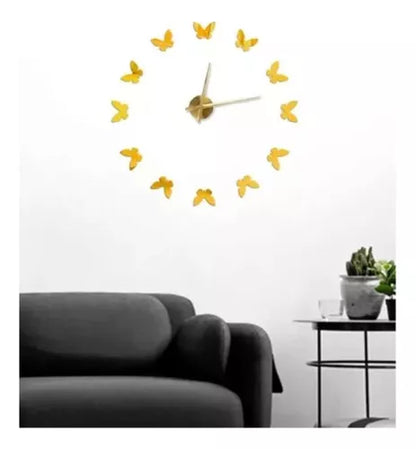 Reloj de Pared Mariposas Grande 3D