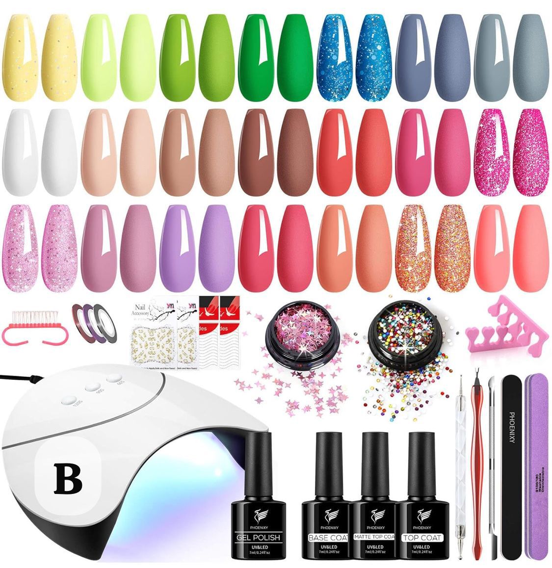 Kit Esmaltes 21 Unidades en Gel en Diferentes Colores