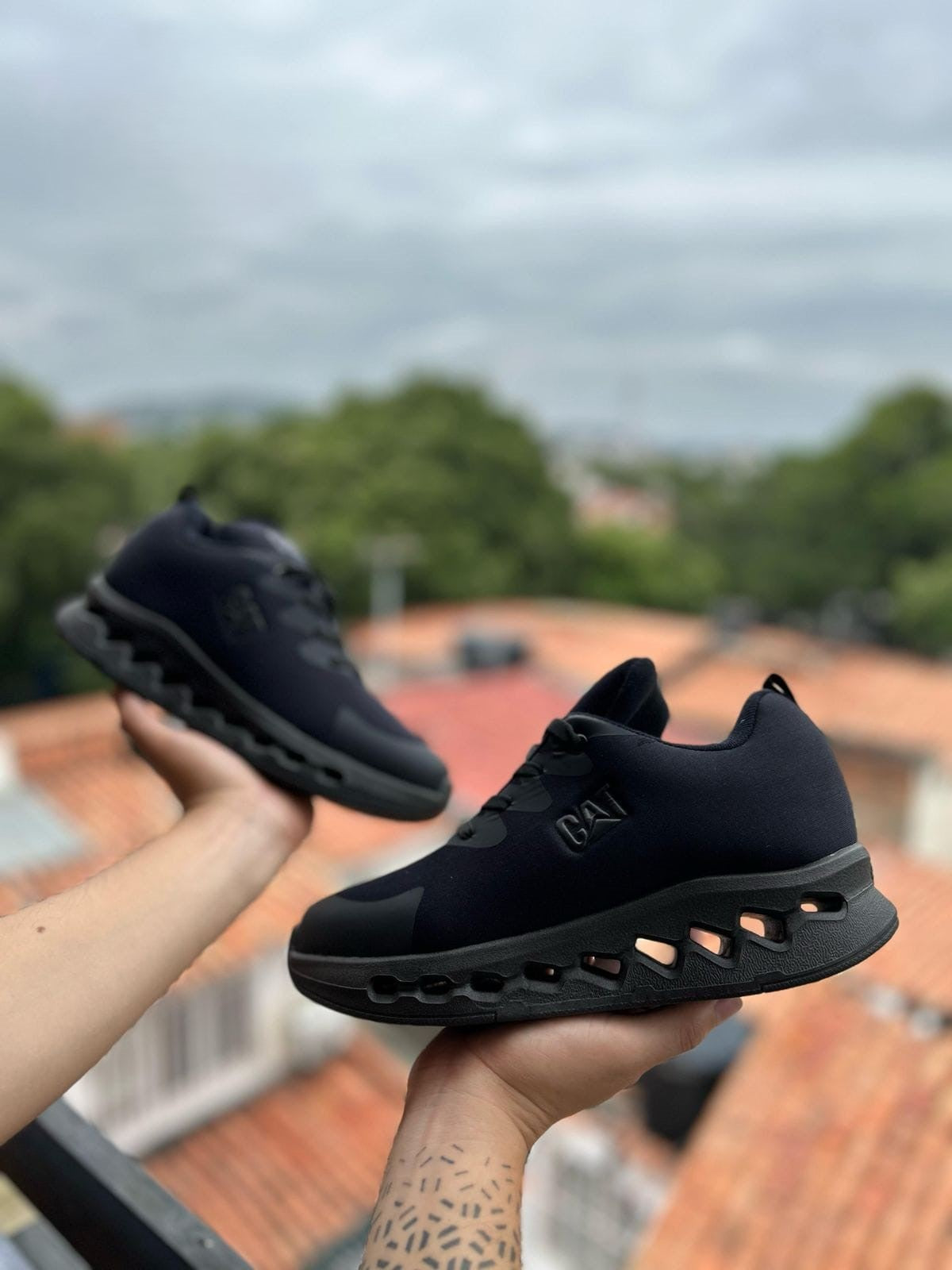 Tenis Cat Deportivos Full Negro Unisex - Zapato