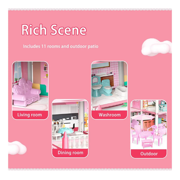 Casa de Muñecas de 2 Pisos Ensueño