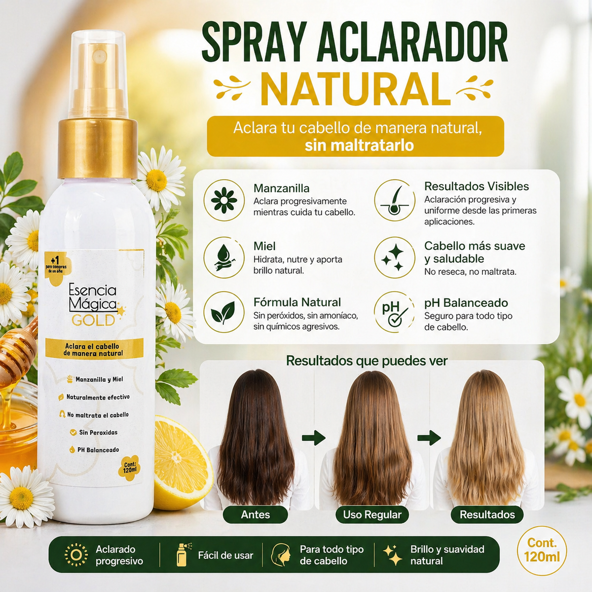Tonico alcarador Esencia Gold Kids 120 ml