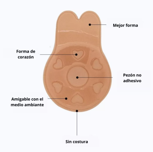 Levanta Busto con Cubierta de Pezones - Lavable