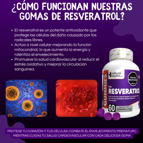 Gomitas de Resveratrol x 60 unidades con registro INVIMA