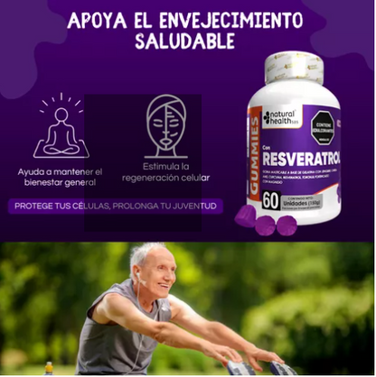 Gomitas de Resveratrol x 60 unidades con registro INVIMA