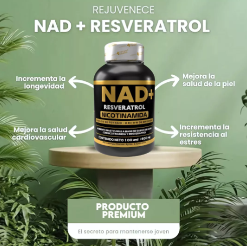 NAD+ Resveratrol Pastas x 100 Unidades con INVIMA