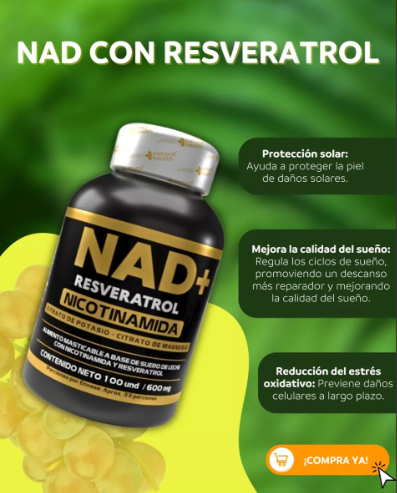 NAD+ Resveratrol Pastas x 100 Unidades con INVIMA