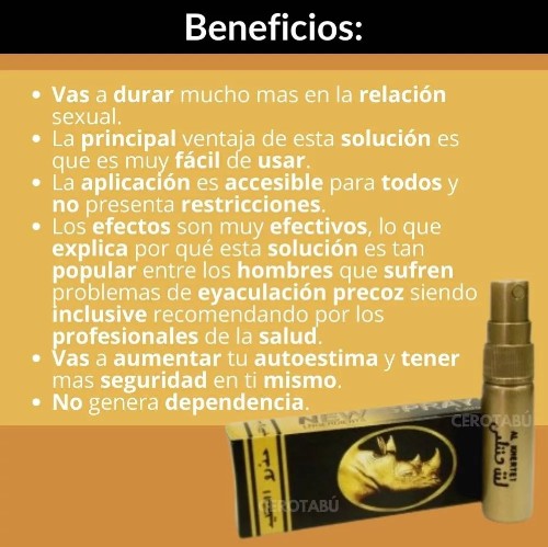 Retardante Masculino Rhino Dorado en spray